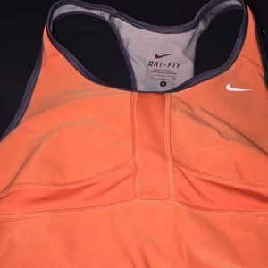 Orange and gray Nike tank top
